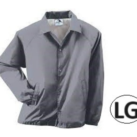 2/$25  NEW AUGUSTA SPORTSWEAR NYLON COACH'S JACKET/LINED - GRAPHITE - LARGE - Picture 1 of 1